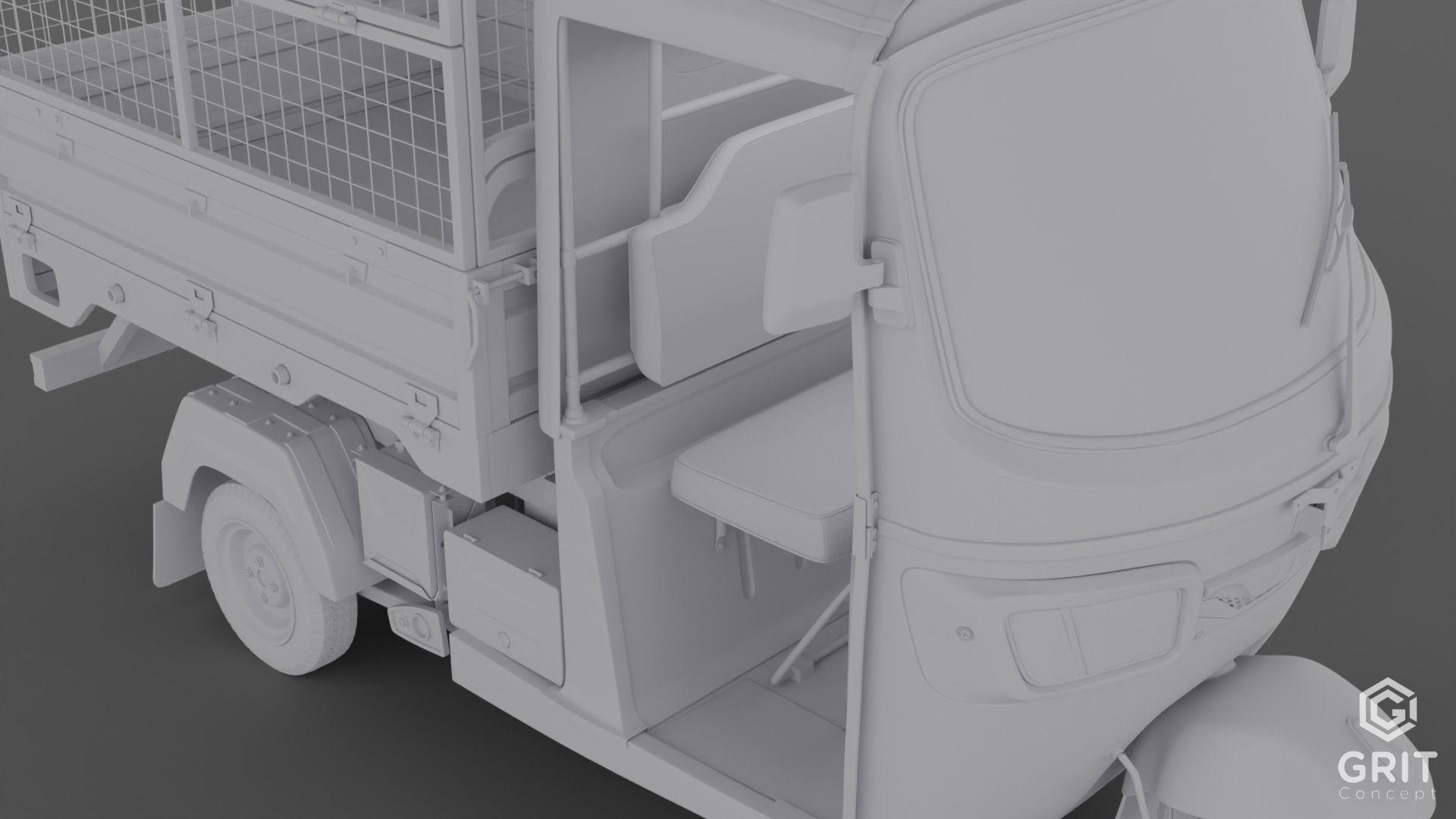 TRICYCLE - RICKSHAW BAJAJ  3D MODEL Low-poly 3D model 3D model_50