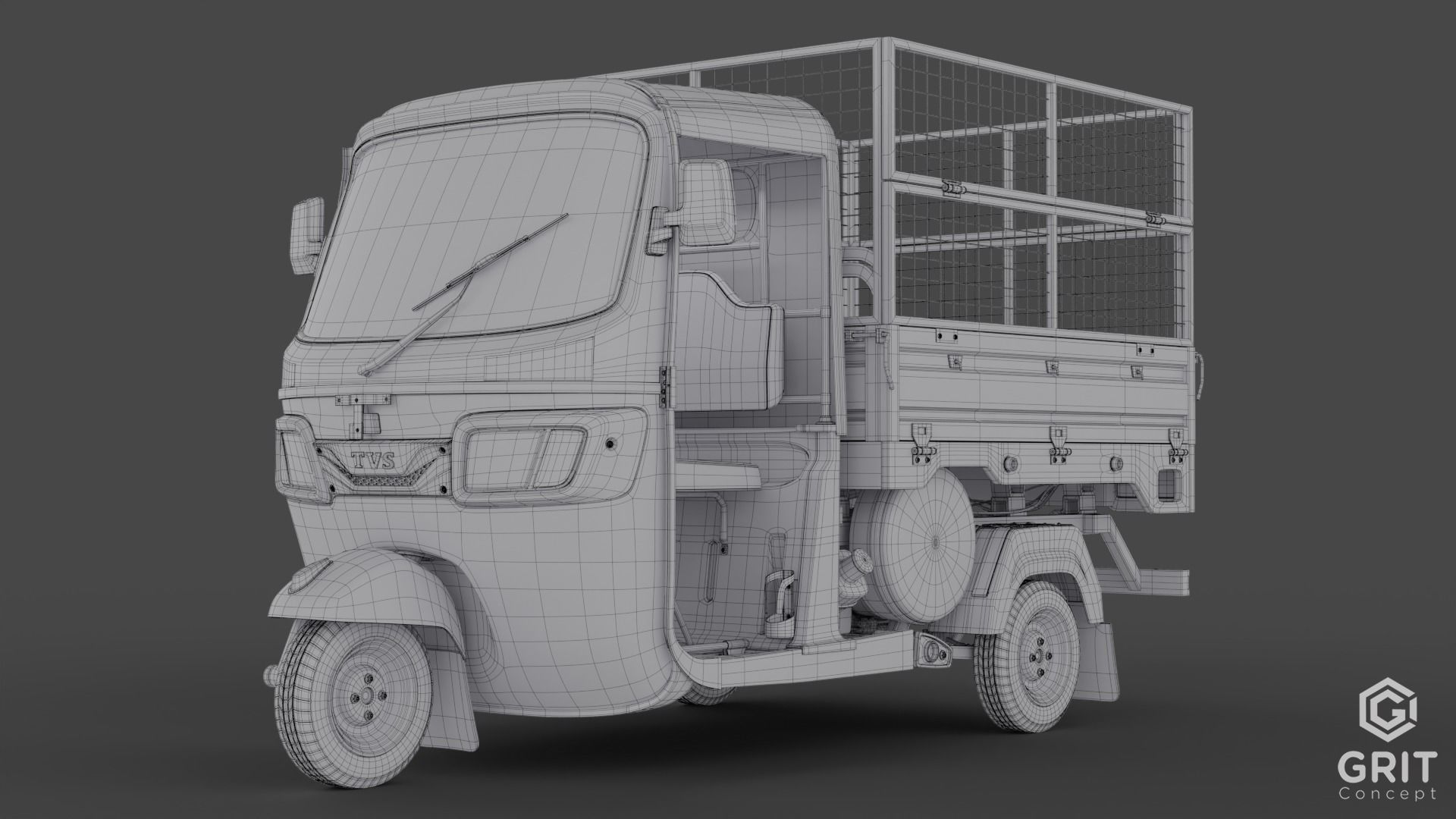 TRICYCLE - RICKSHAW BAJAJ  3D MODEL Low-poly 3D model 3D model_2