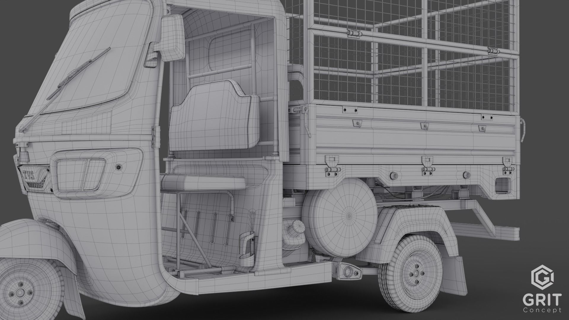 TRICYCLE - RICKSHAW BAJAJ  3D MODEL Low-poly 3D model 3D model_35