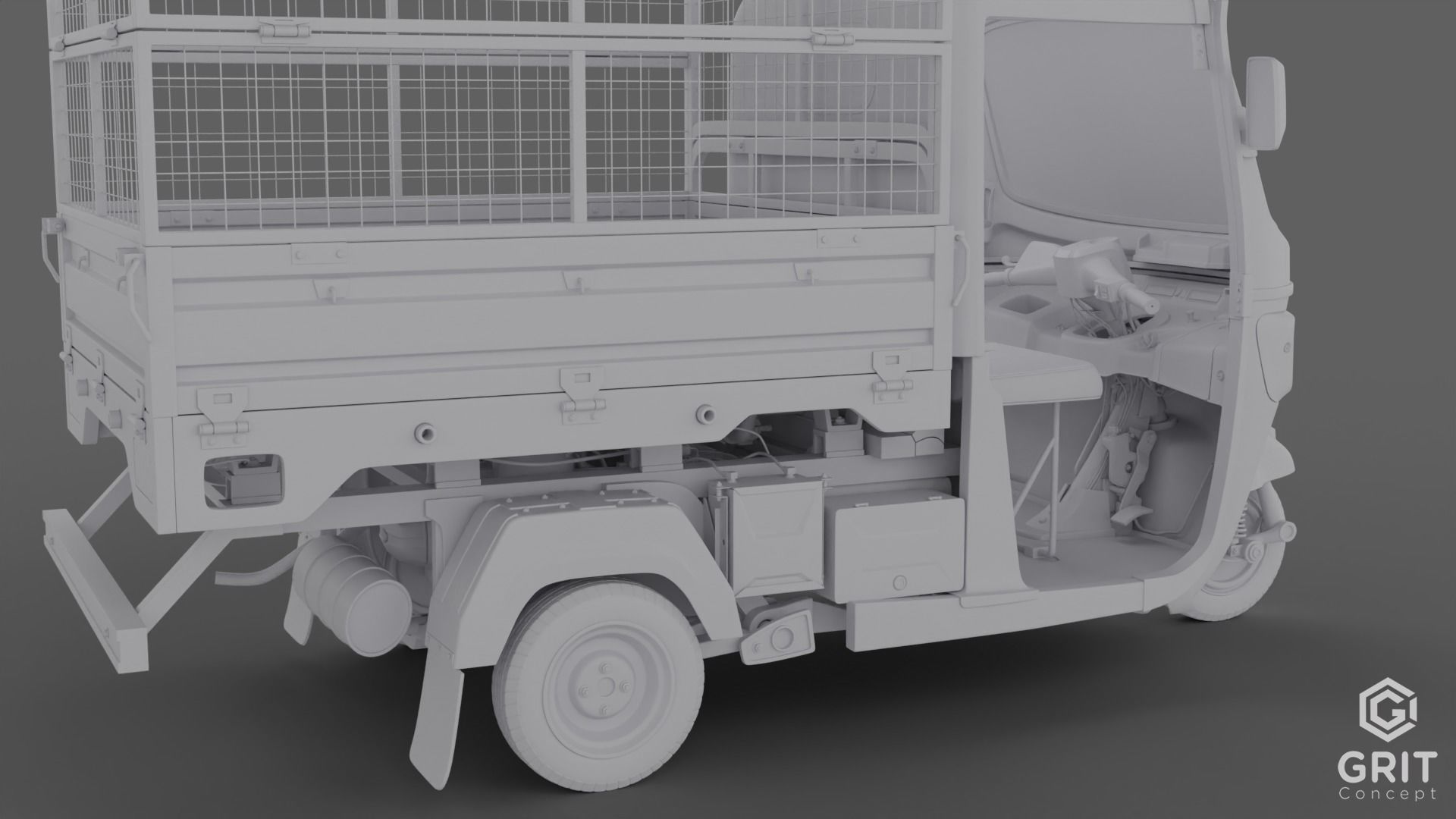 TRICYCLE - RICKSHAW BAJAJ  3D MODEL Low-poly 3D model 3D model_19