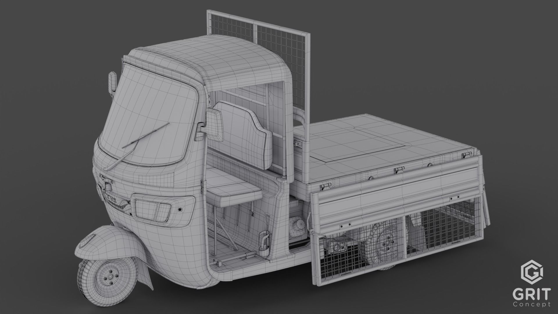 TRICYCLE - RICKSHAW BAJAJ  3D MODEL Low-poly 3D model 3D model_60