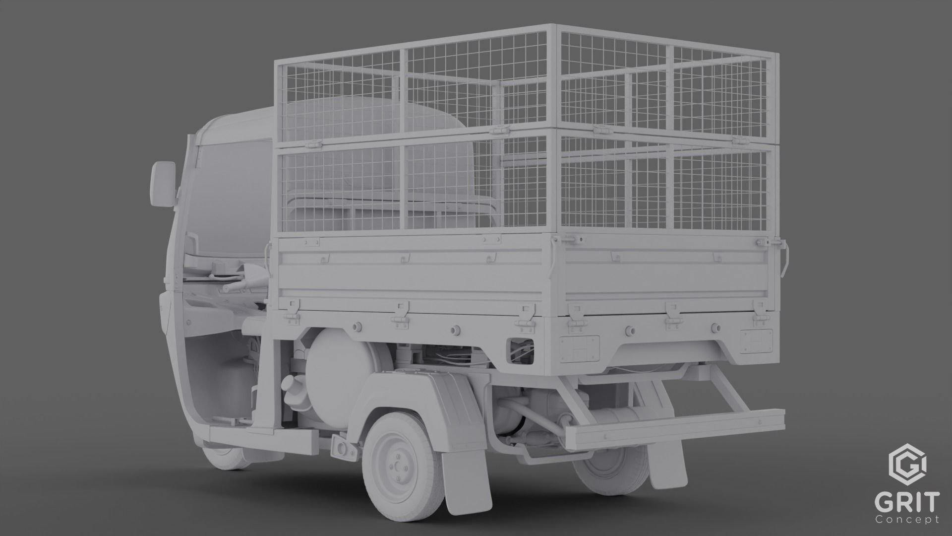 TRICYCLE - RICKSHAW BAJAJ  3D MODEL Low-poly 3D model 3D model_4