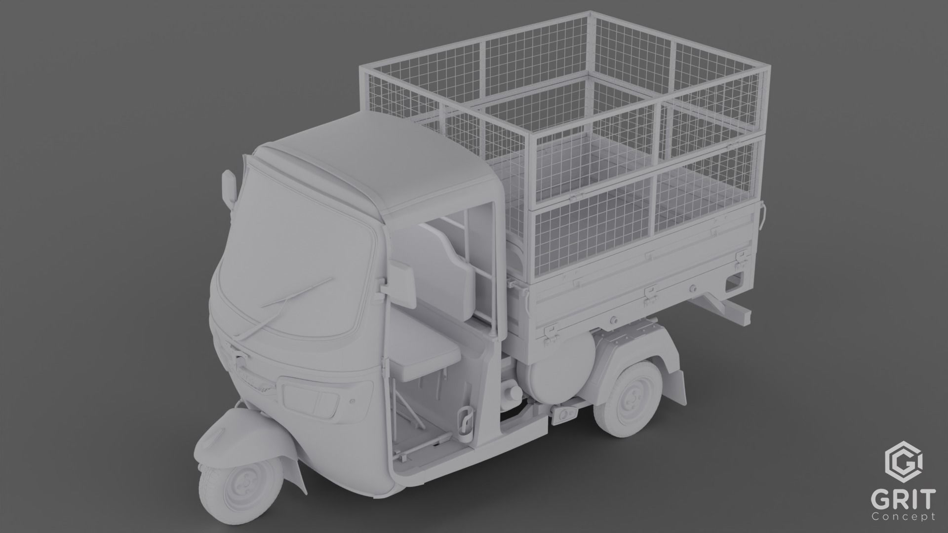 TRICYCLE - RICKSHAW BAJAJ  3D MODEL Low-poly 3D model 3D model_25