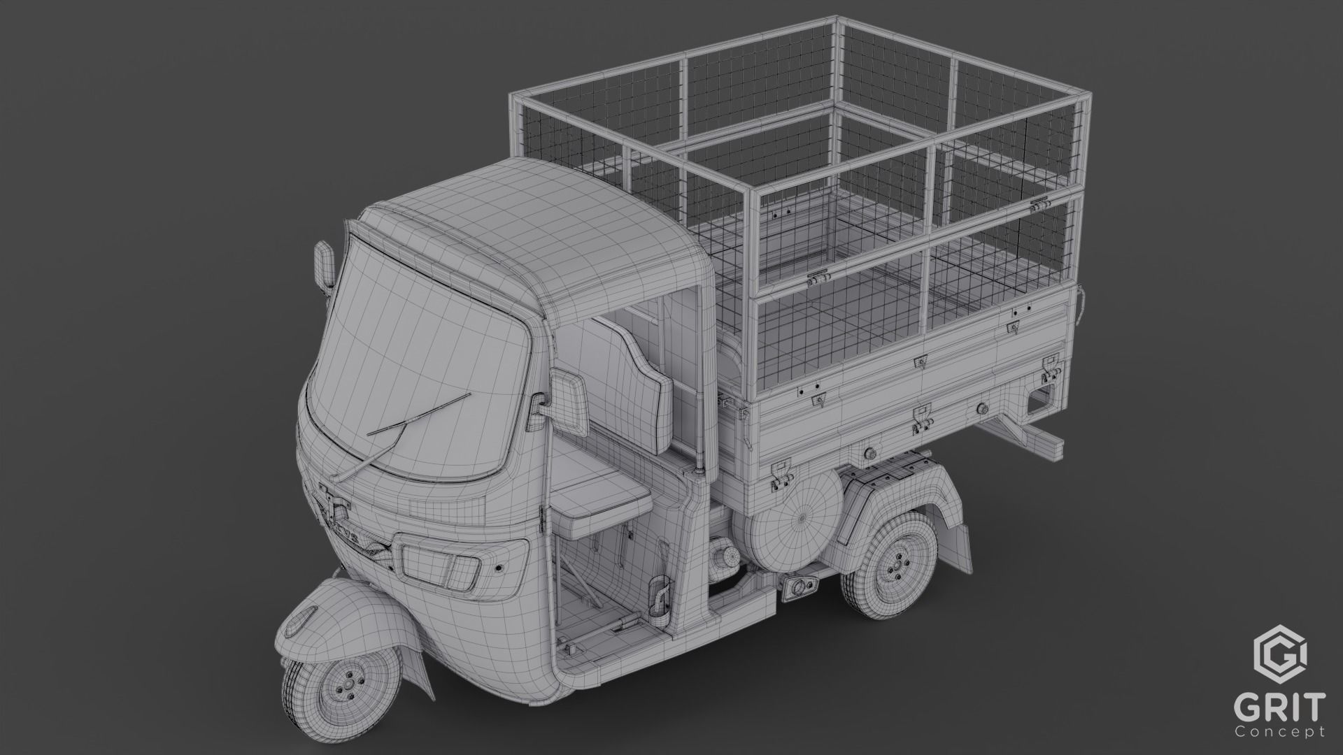 TRICYCLE - RICKSHAW BAJAJ  3D MODEL Low-poly 3D model 3D model_26