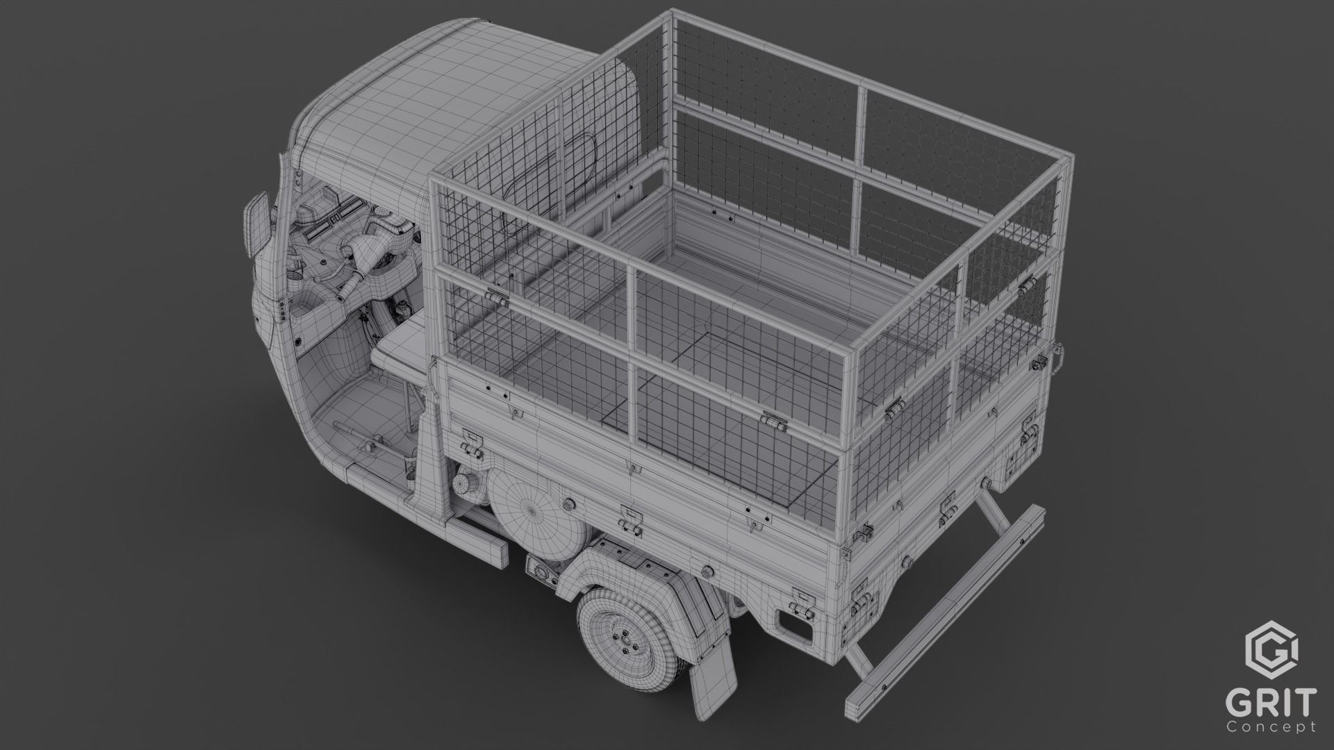 TRICYCLE - RICKSHAW BAJAJ  3D MODEL Low-poly 3D model 3D model_23