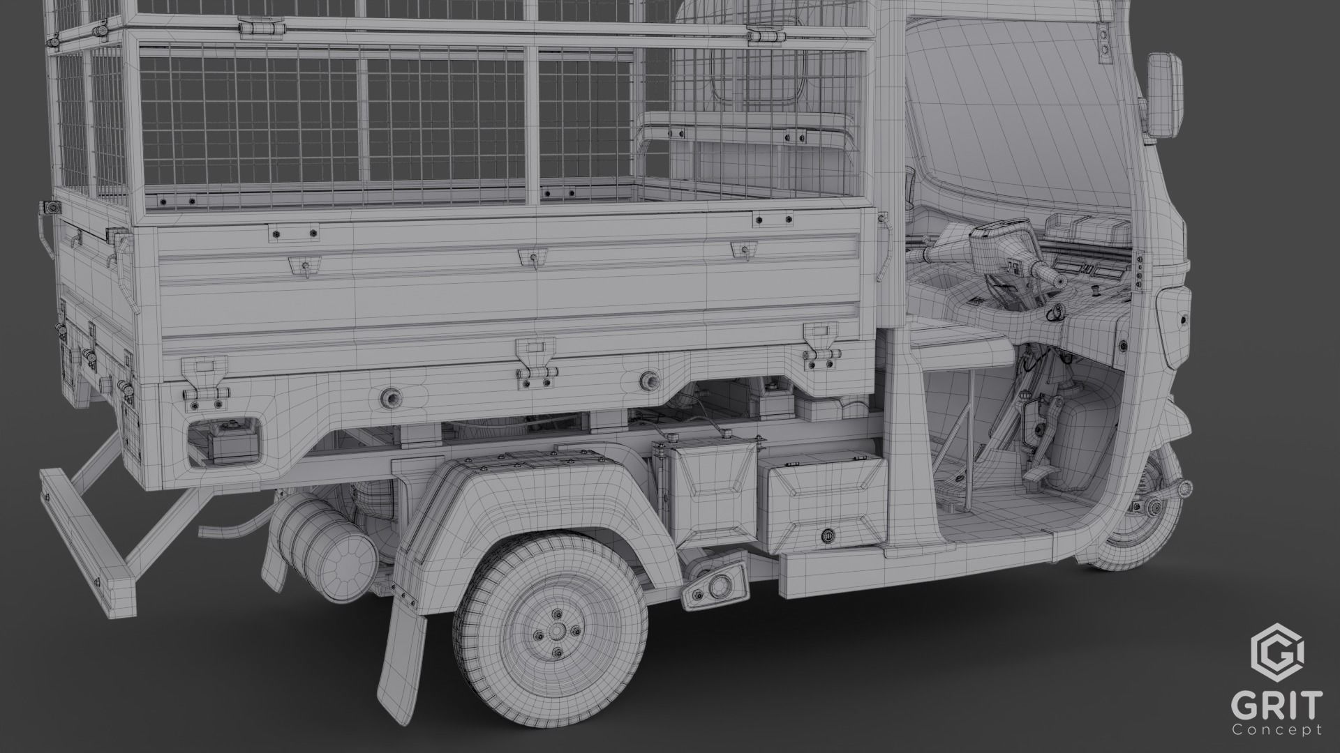 TRICYCLE - RICKSHAW BAJAJ  3D MODEL Low-poly 3D model 3D model_20