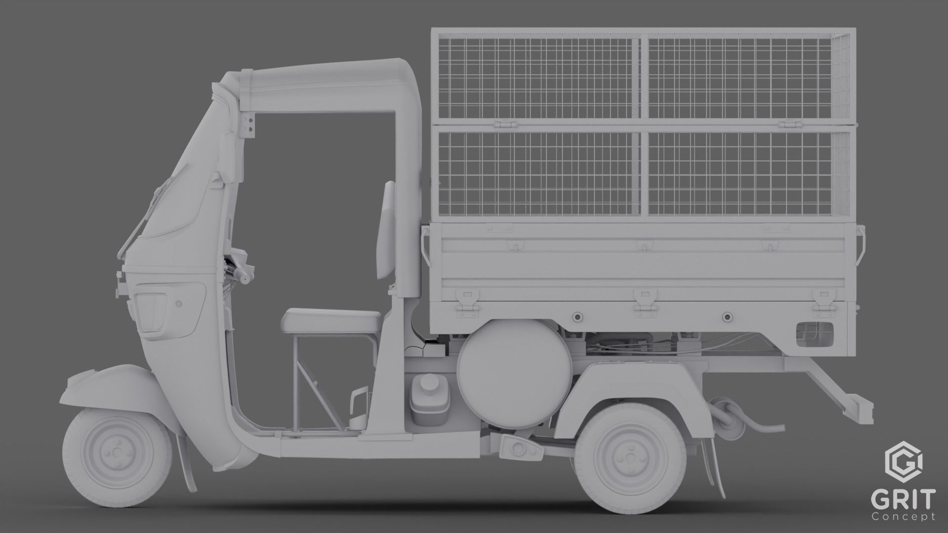 TRICYCLE - RICKSHAW BAJAJ  3D MODEL Low-poly 3D model 3D model_10