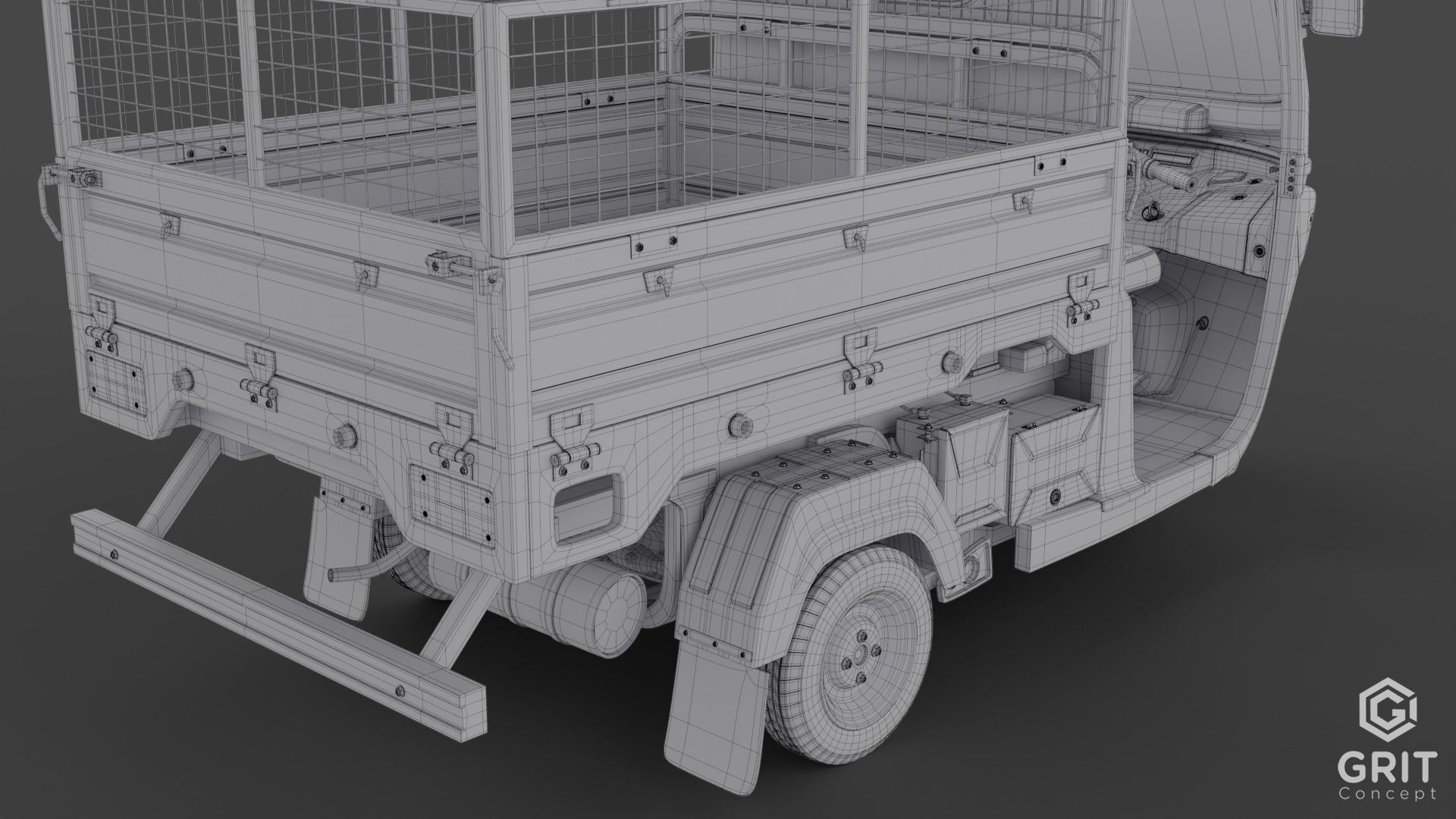 TRICYCLE - RICKSHAW BAJAJ  3D MODEL Low-poly 3D model 3D model_52