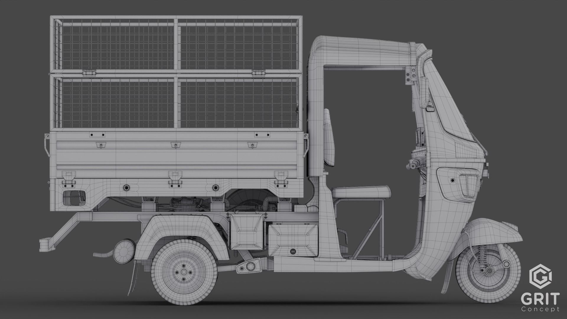 TRICYCLE - RICKSHAW BAJAJ  3D MODEL Low-poly 3D model 3D model_14