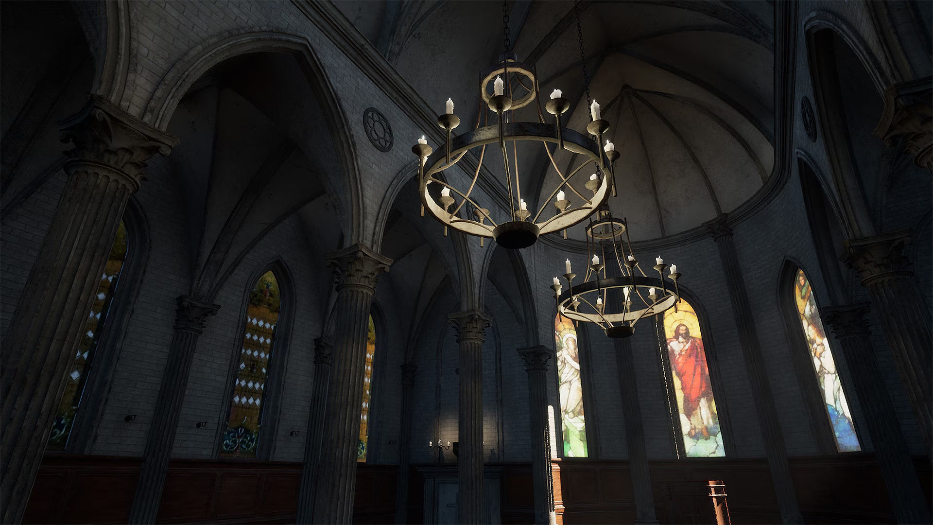 Church Interior Low-poly 3D model_3