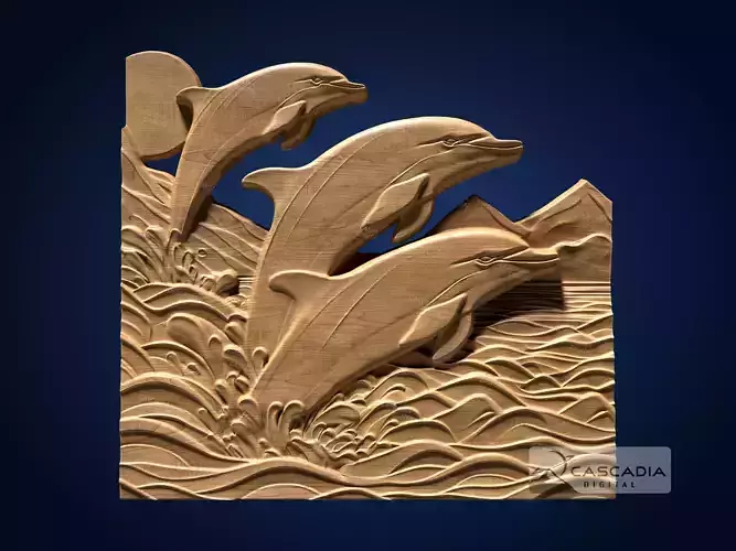 Dolphin Waves - CNC Router Carving Casting ocean