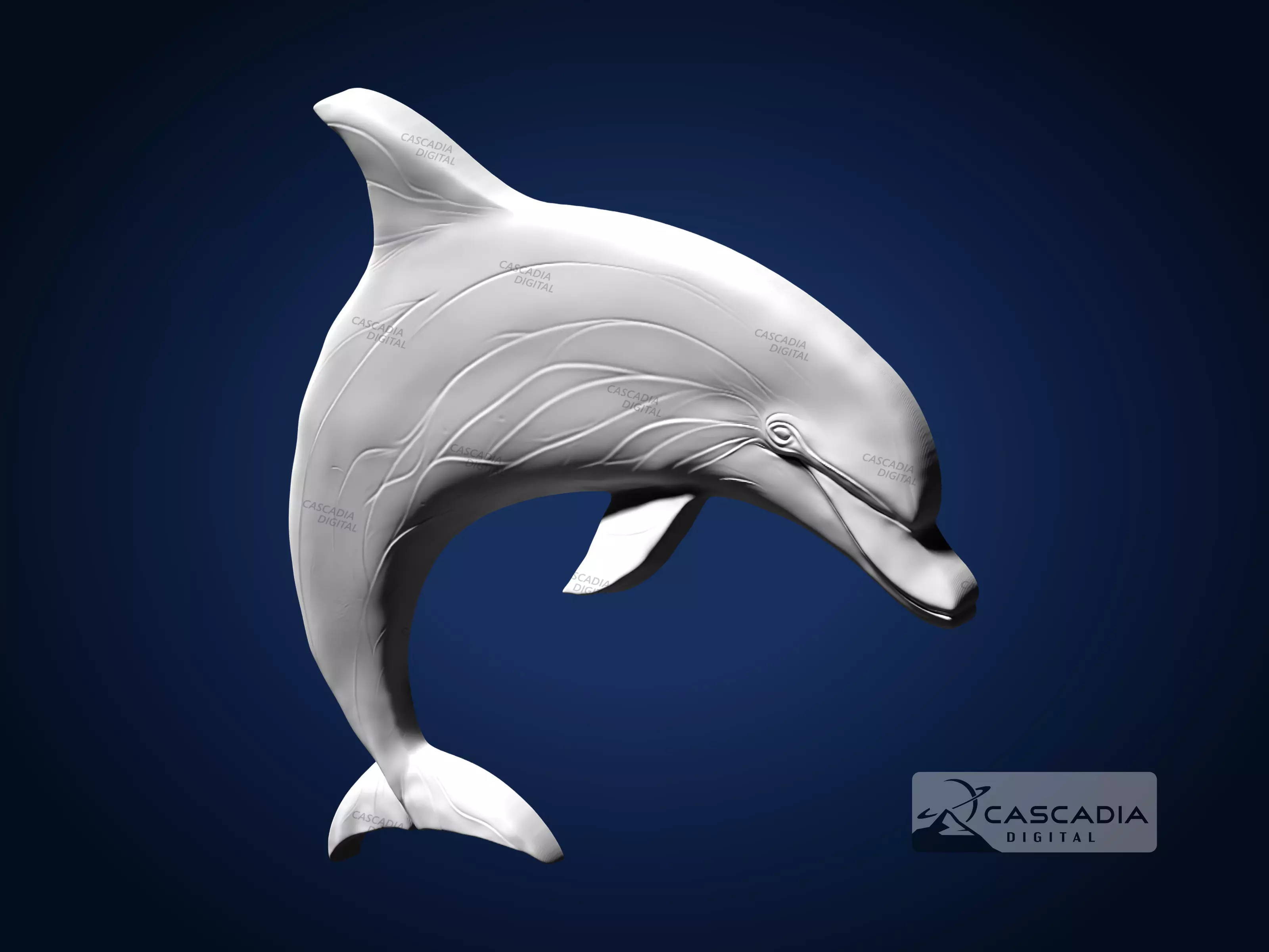 Dolphin - CNC Router Carving Casting animal wildlife 3D print model_4