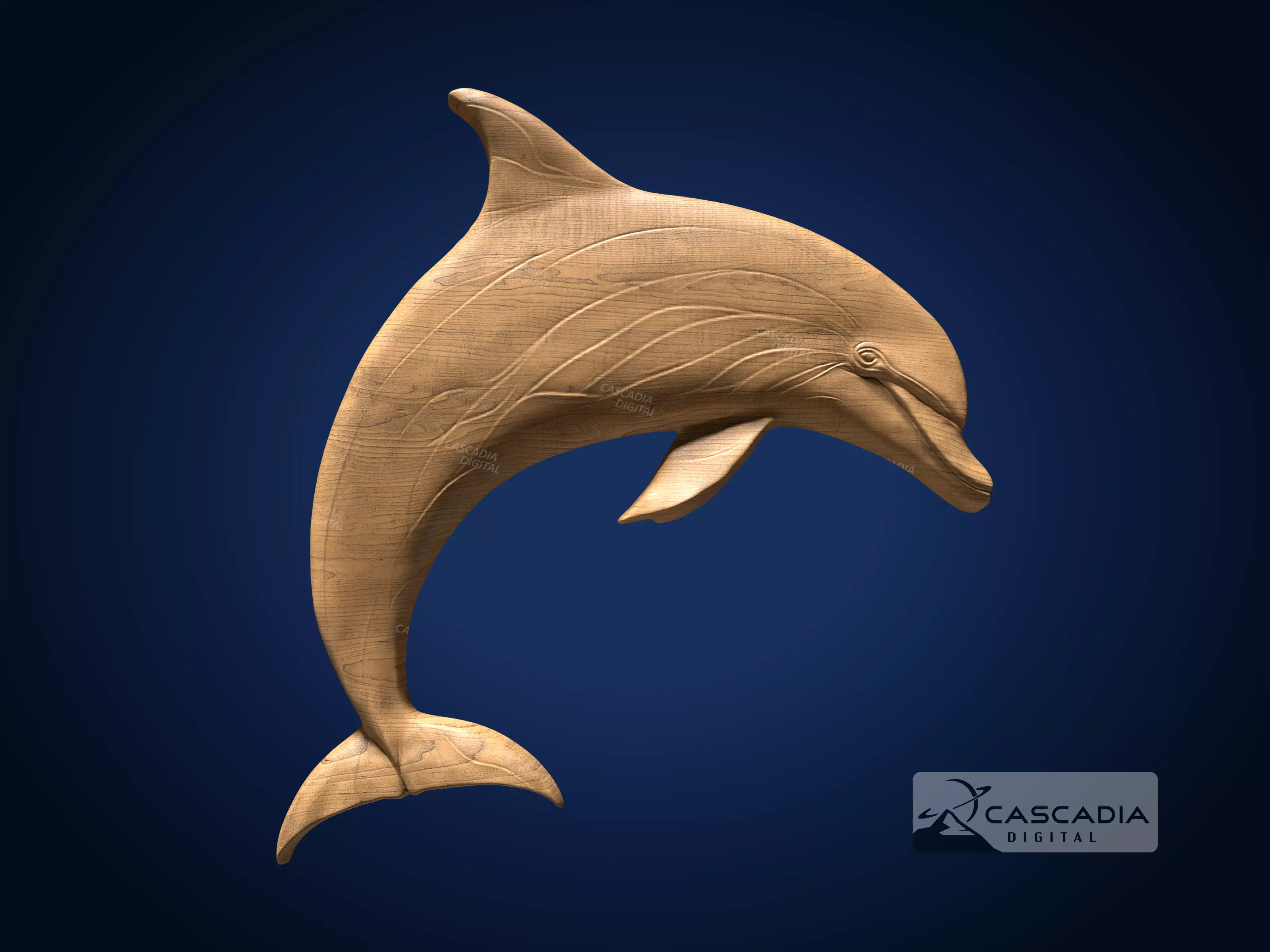 Dolphin - CNC Router Carving Casting animal wildlife 3D print model_0