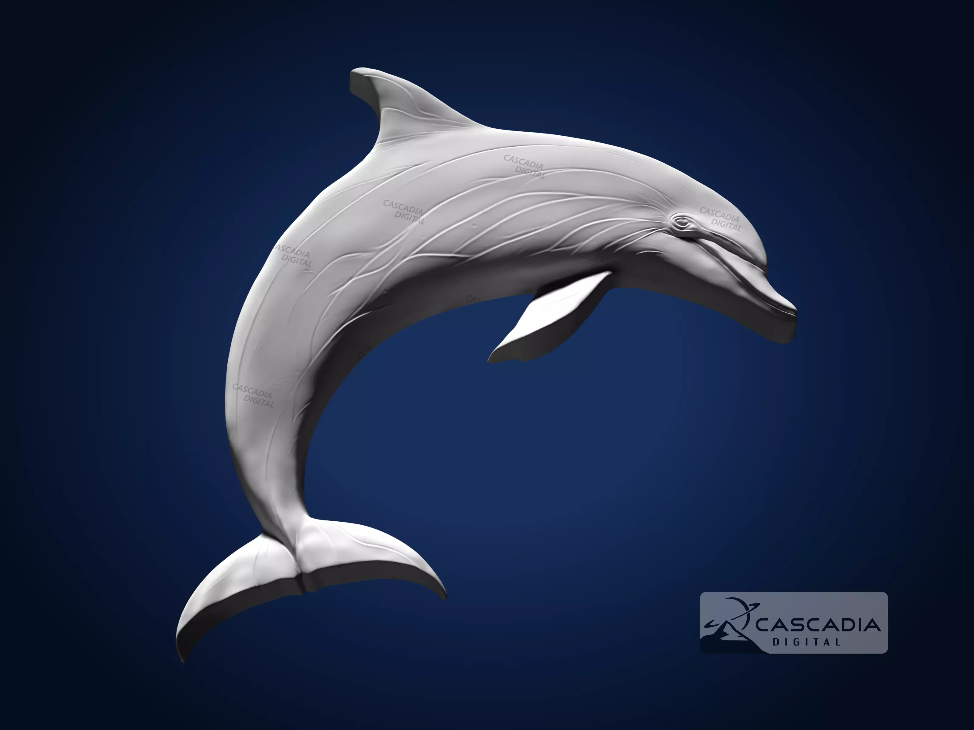 Dolphin - CNC Router Carving Casting animal wildlife 3D print model_2