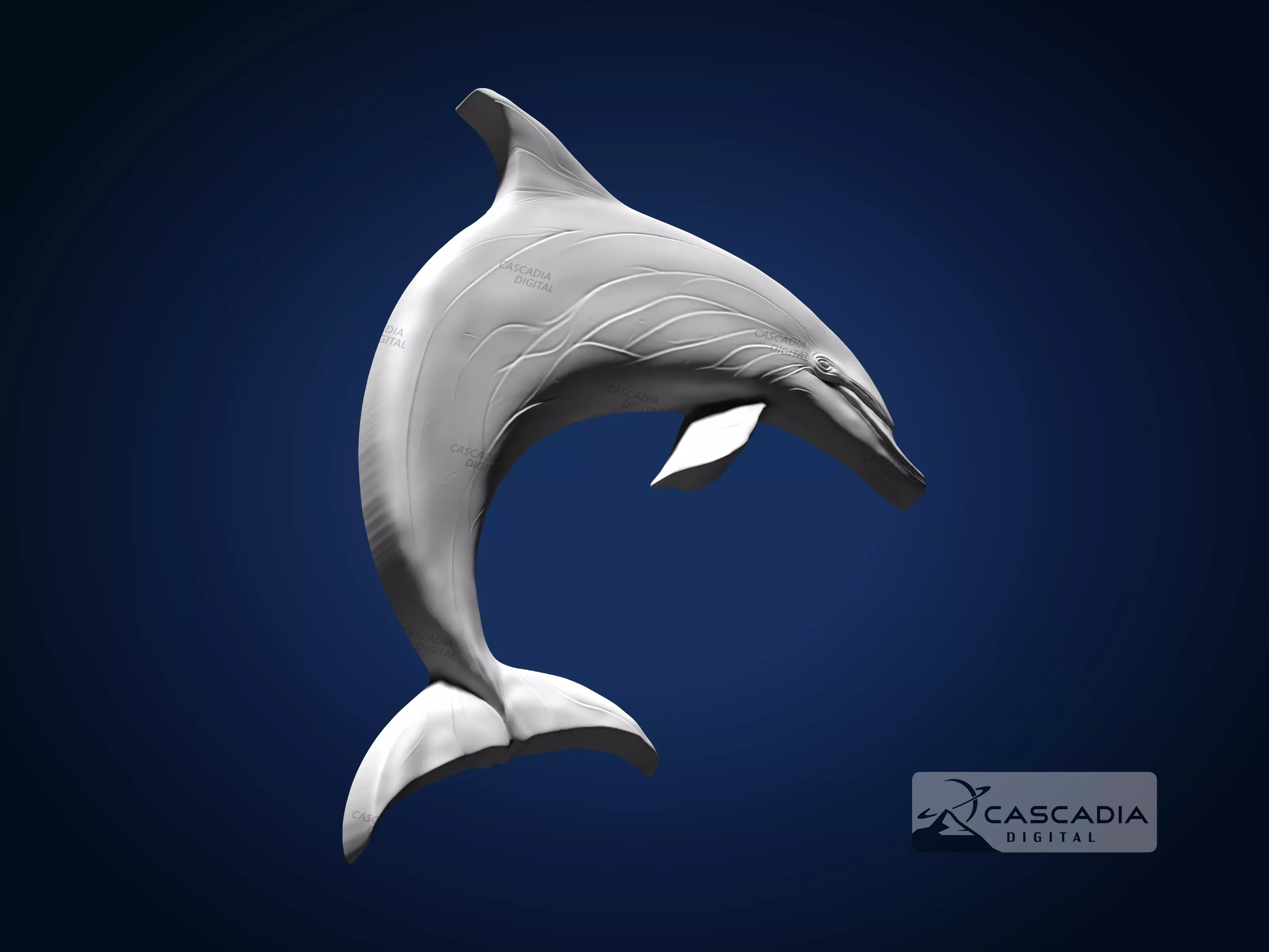 Dolphin - CNC Router Carving Casting animal wildlife 3D print model_3