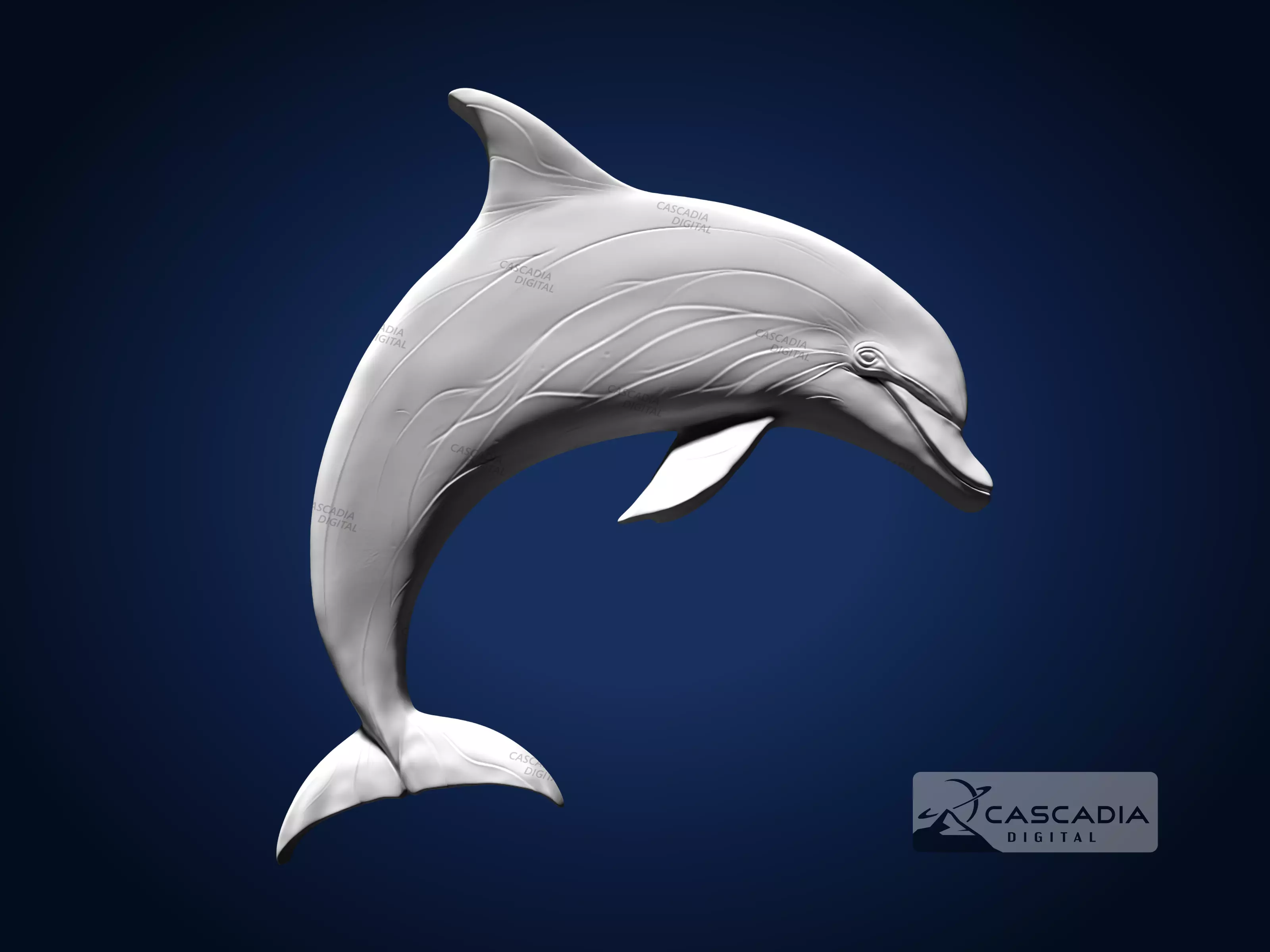 Dolphin - CNC Router Carving Casting animal wildlife 3D print model_1