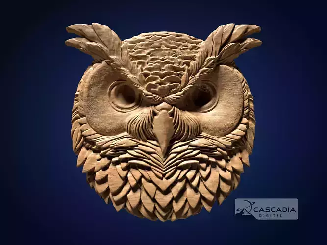 Horned Owl - CNC Router Carving Casting animal bird
