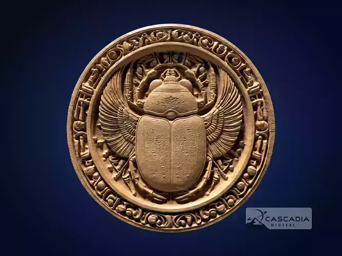 Scarab Egyptian Round - CNC Router Carving Casting coin