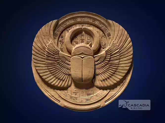 Scarab Egyptian Round - CNC Router Carving Casting coin