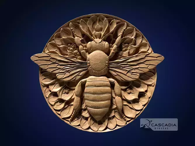 Bee Round - CNC Router Carving Casting insect animal