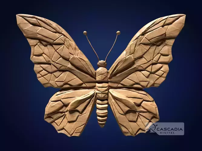 Butterfly Geometric - CNC Router Carving Casting insect 3D print model