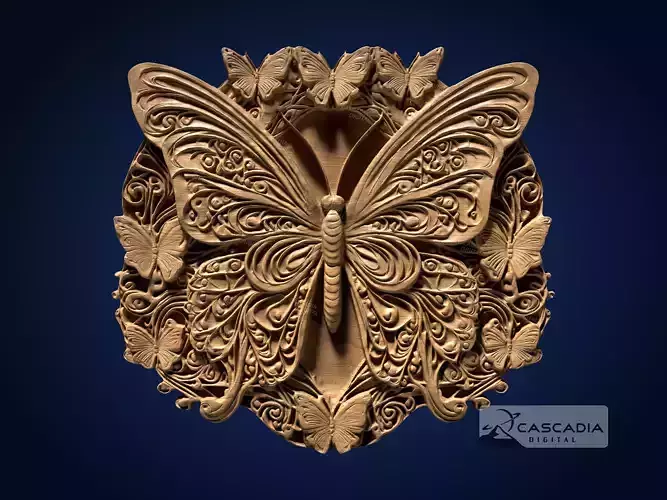 Butterfly Flowers - CNC Router Carving Casting insect
