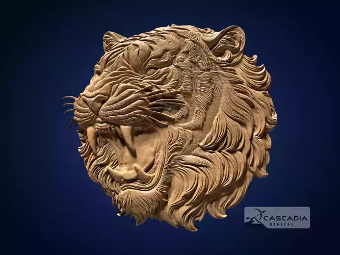 Tiger Head - CNC Router Carving Casting animal wildlife