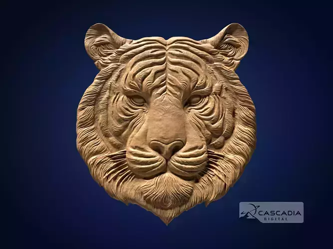 Tiger Head - CNC Router Carving Casting animal wildlife