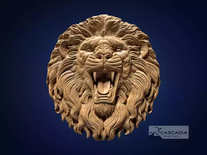 Lion Head - CNC Router Carving Casting animal wildlife
