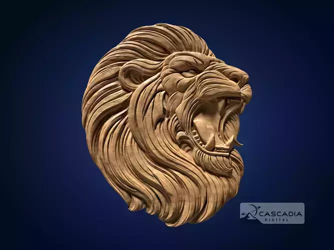 Lion Head - CNC Router Carving Casting animal wildlife