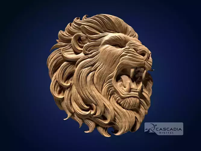 Lion Head - CNC Router Carving Casting animal wildlife