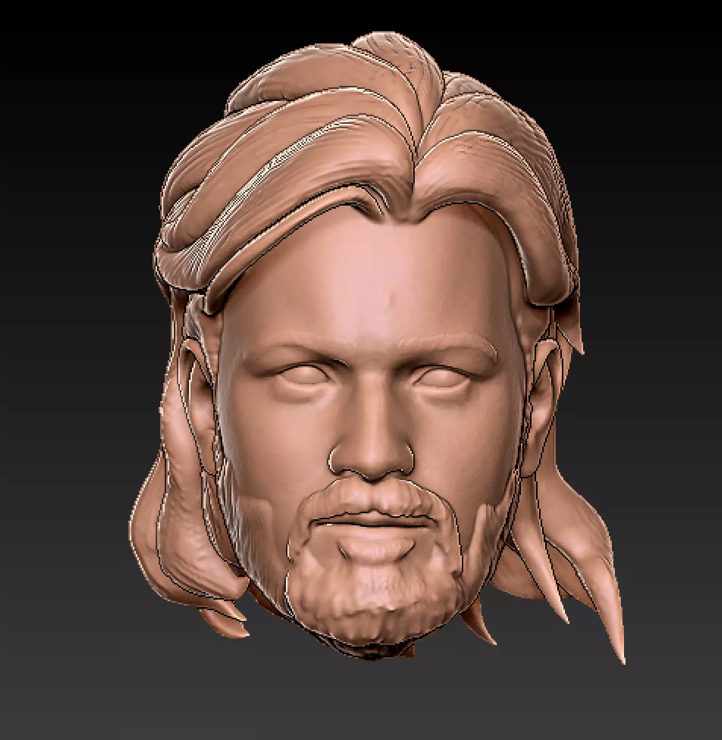 obi wan kenobi attack of the clones headsculpt 3D print model