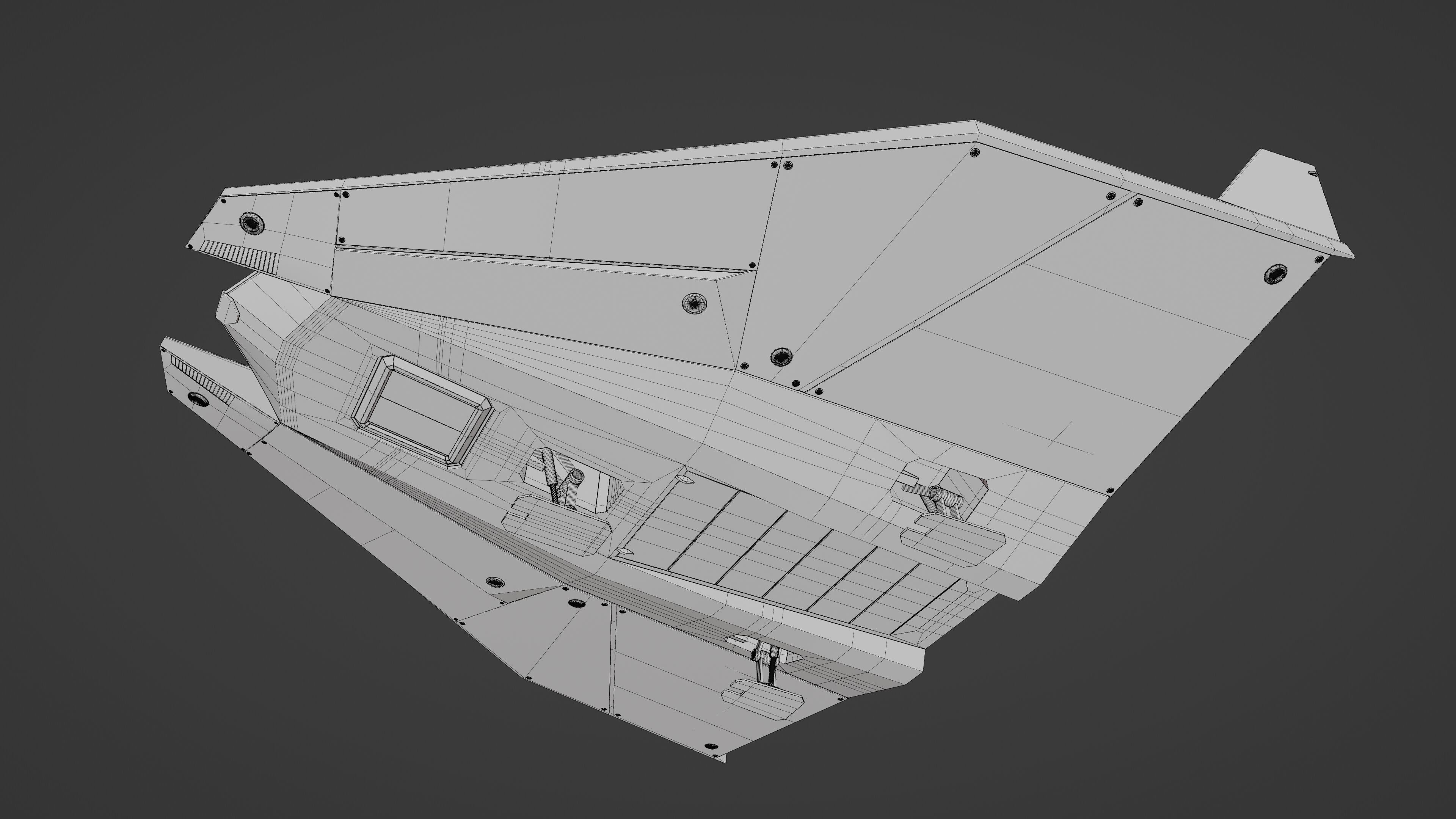 Sci-Fi Combat Spaceship Low-poly 3D model_11