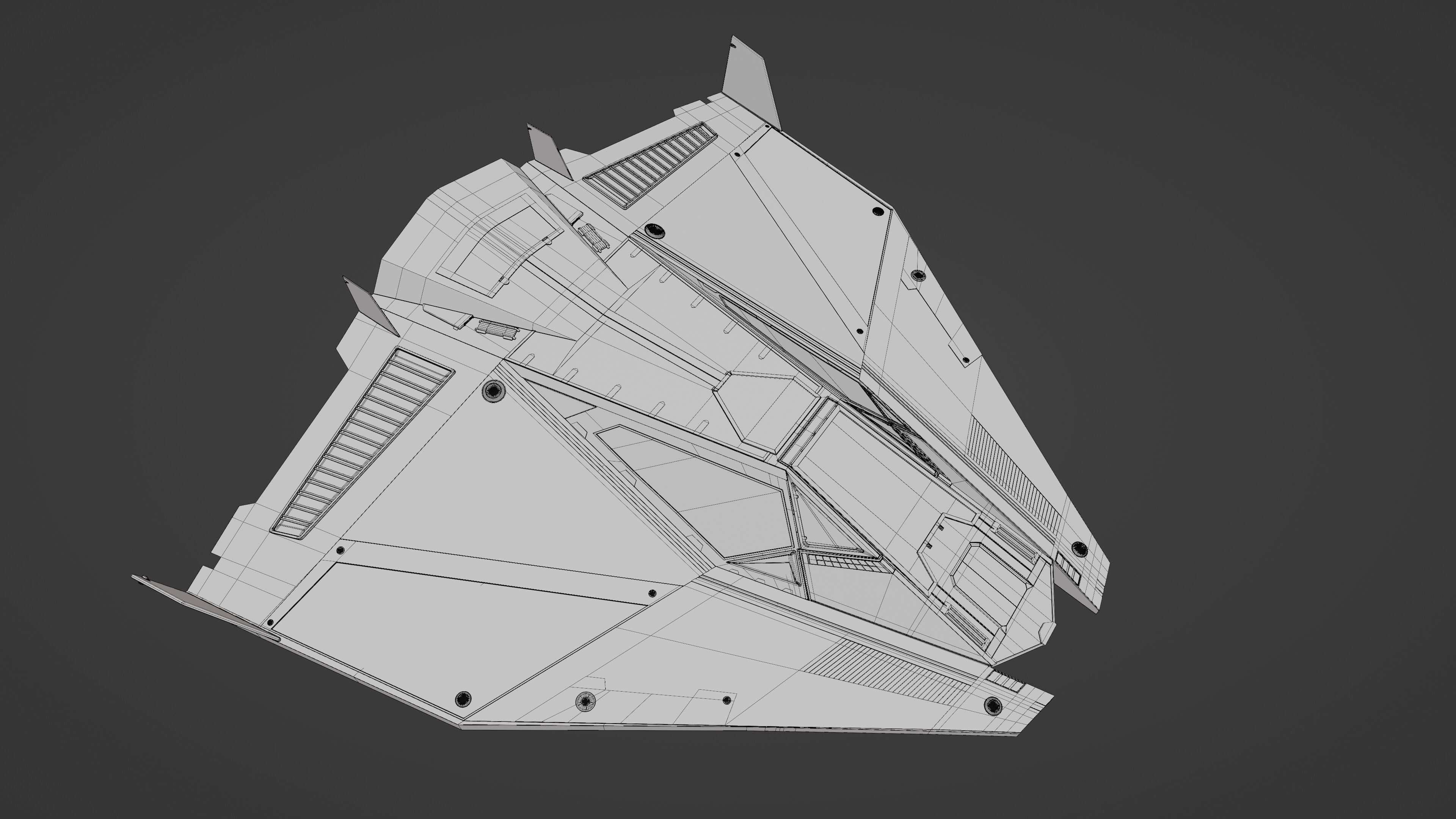 Sci-Fi Combat Spaceship Low-poly 3D model_10