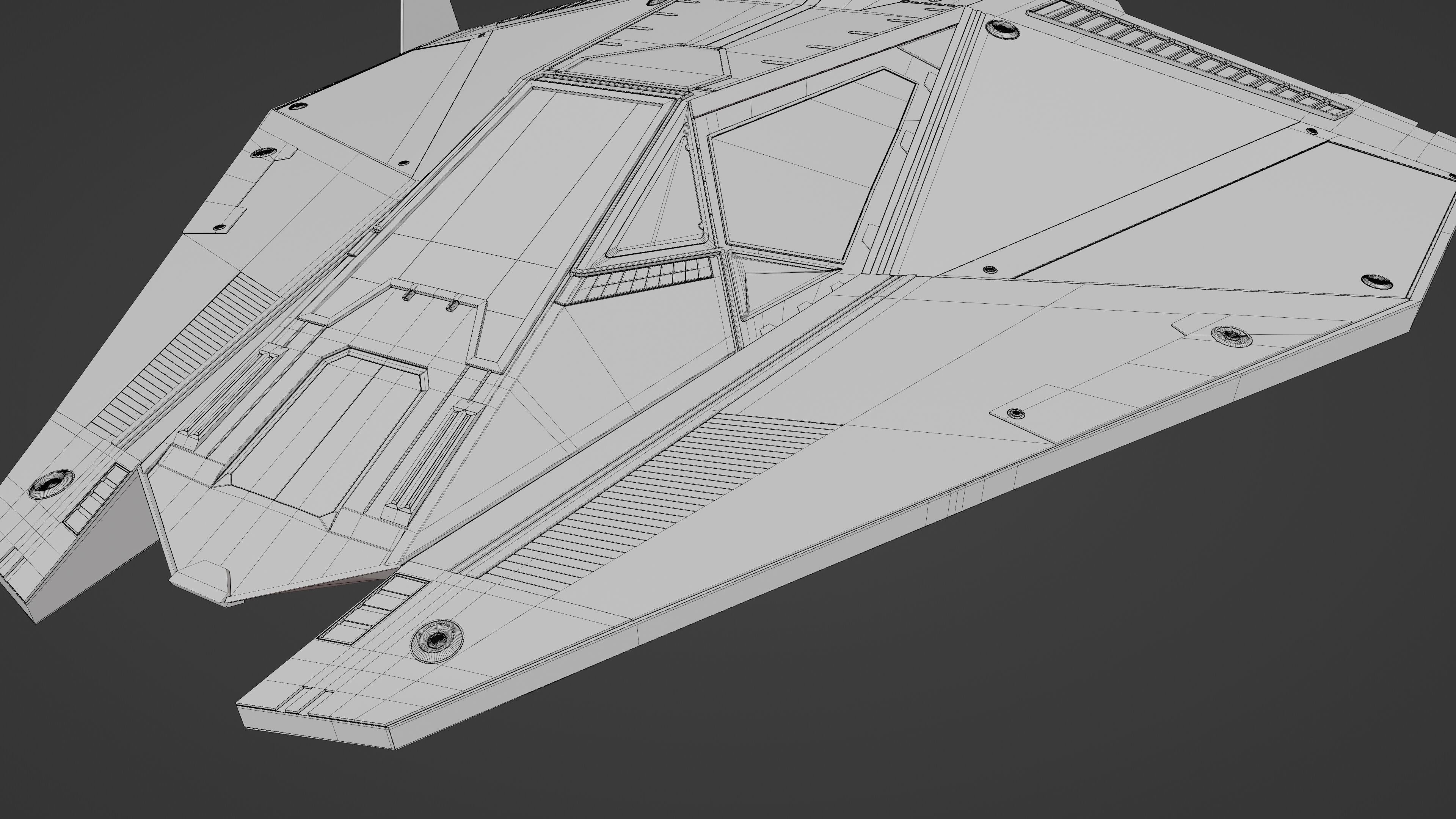 Sci-Fi Combat Spaceship Low-poly 3D model_15