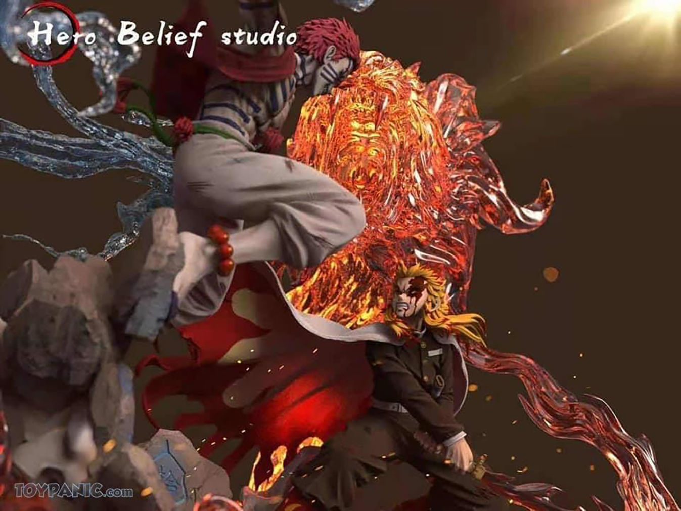 Hero Belief Studio Rengoku vs Akaza 3D Model Ready to Print 3D print model_2