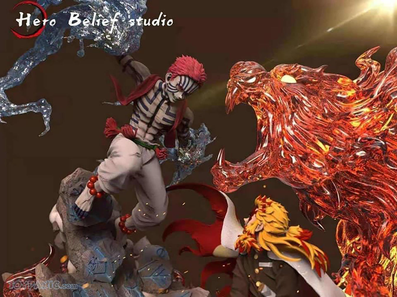 Hero Belief Studio Rengoku vs Akaza 3D Model Ready to Print 3D print model_1