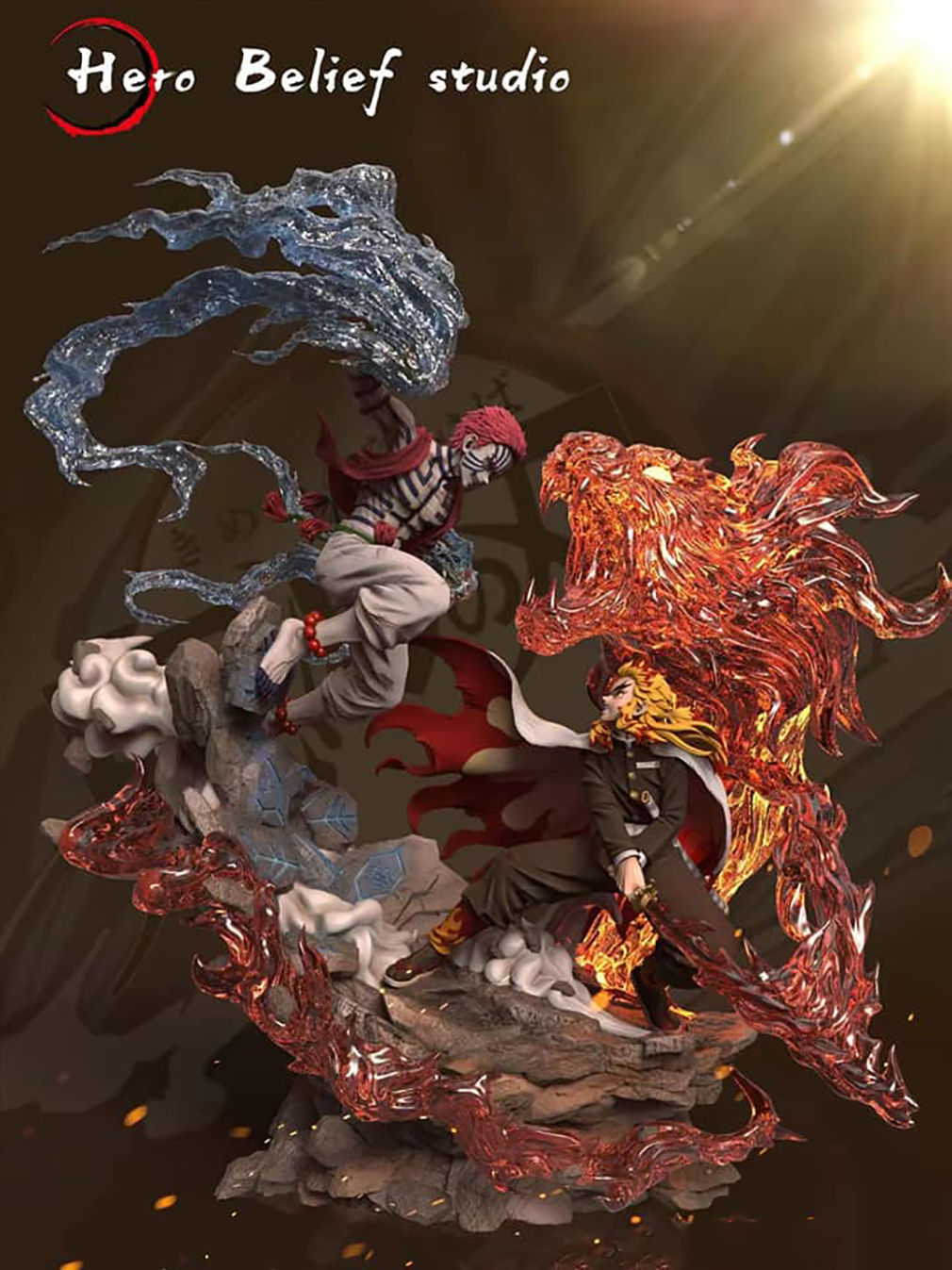 Hero Belief Studio Rengoku vs Akaza 3D Model Ready to Print 3D print model_4