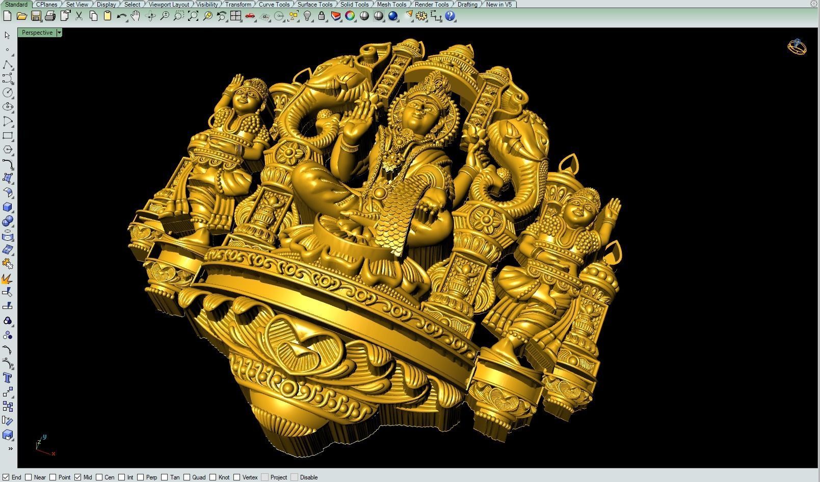 Laxmi nagas pendant-4 3D print model_5