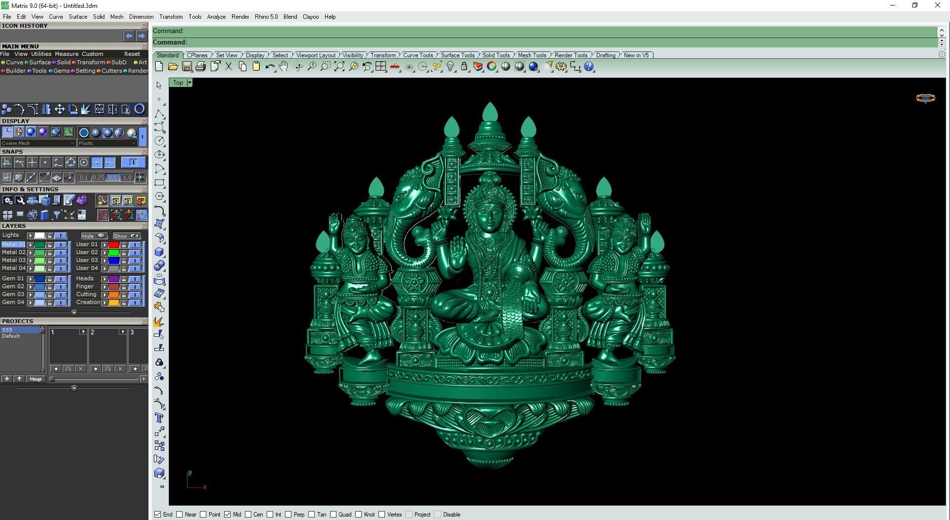 Laxmi nagas pendant-4 3D print model_2