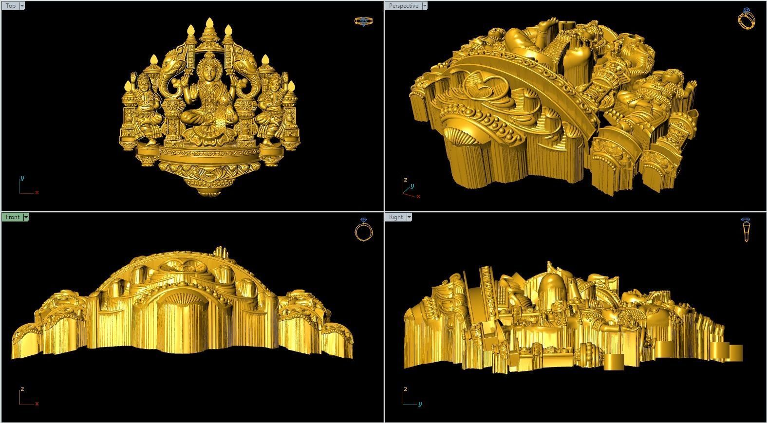 Laxmi nagas pendant-4 3D print model_3