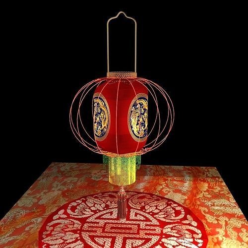 Chinese red  lantern  3D model