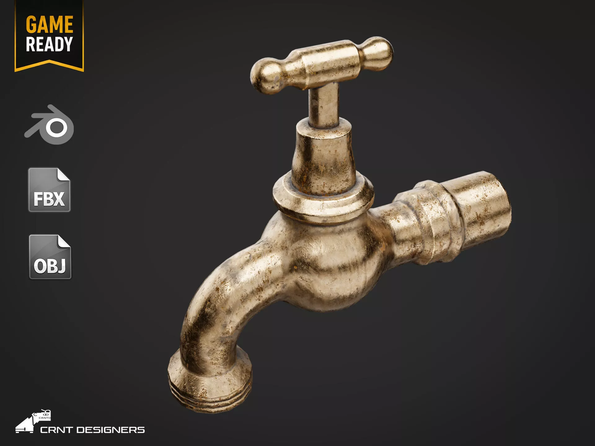 Old Water Tap Low-poly 3D model
