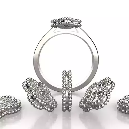 Small Clover Leaf ring earring necklace pendant