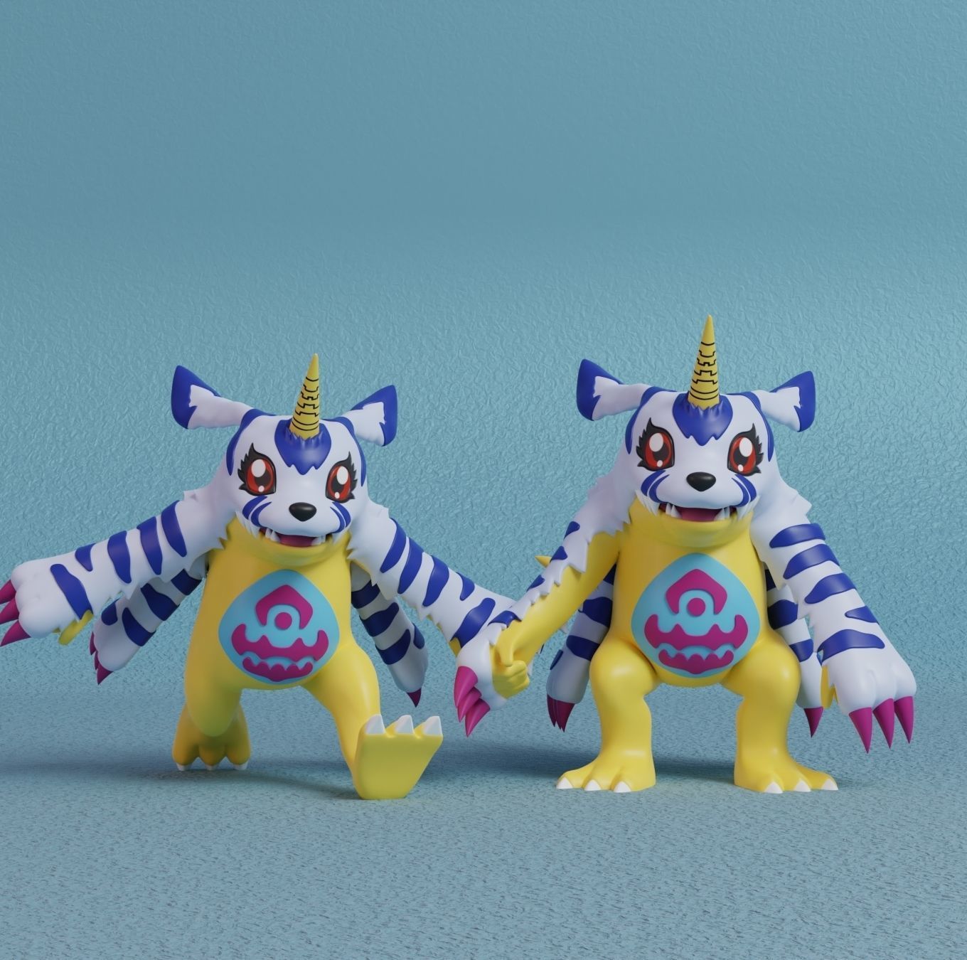 Digimon - Gabumon Evolution Line 3D print model_1