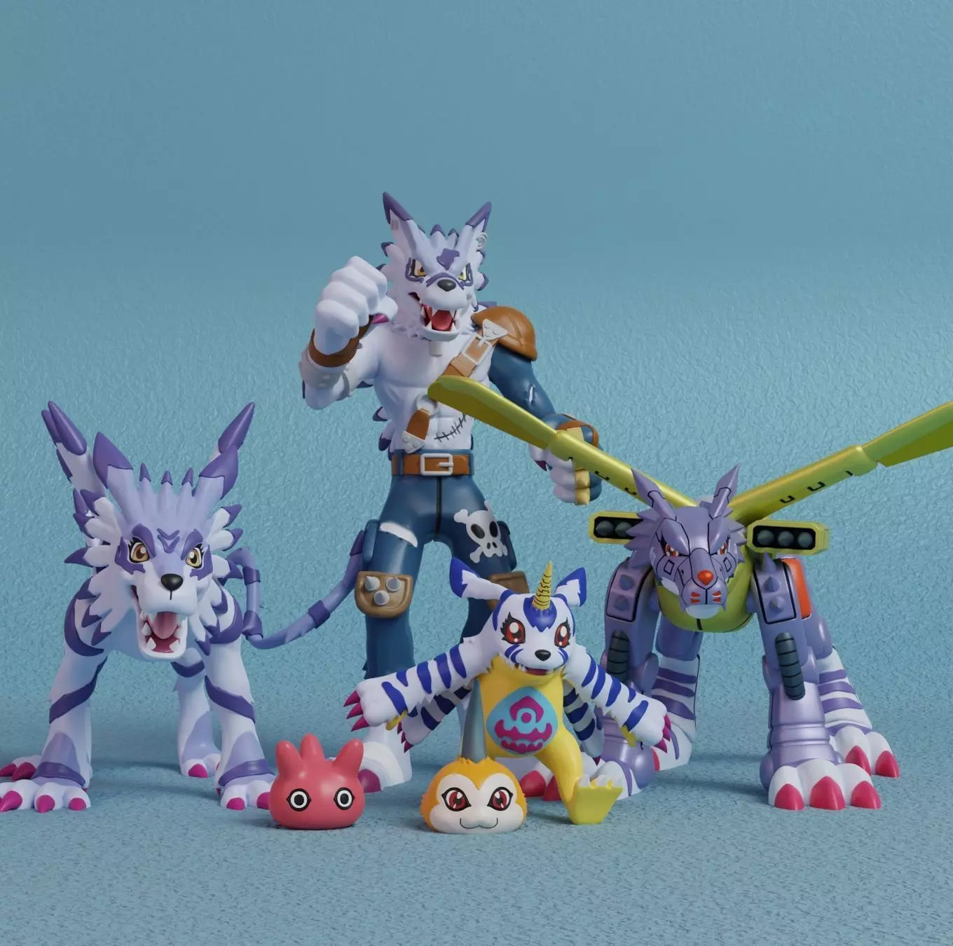 Digimon - Gabumon Evolution Line 3D print model_0