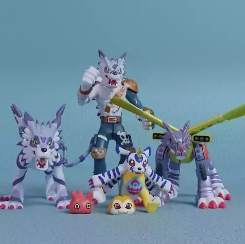 Digimon - Gabumon Evolution Line 3D print model