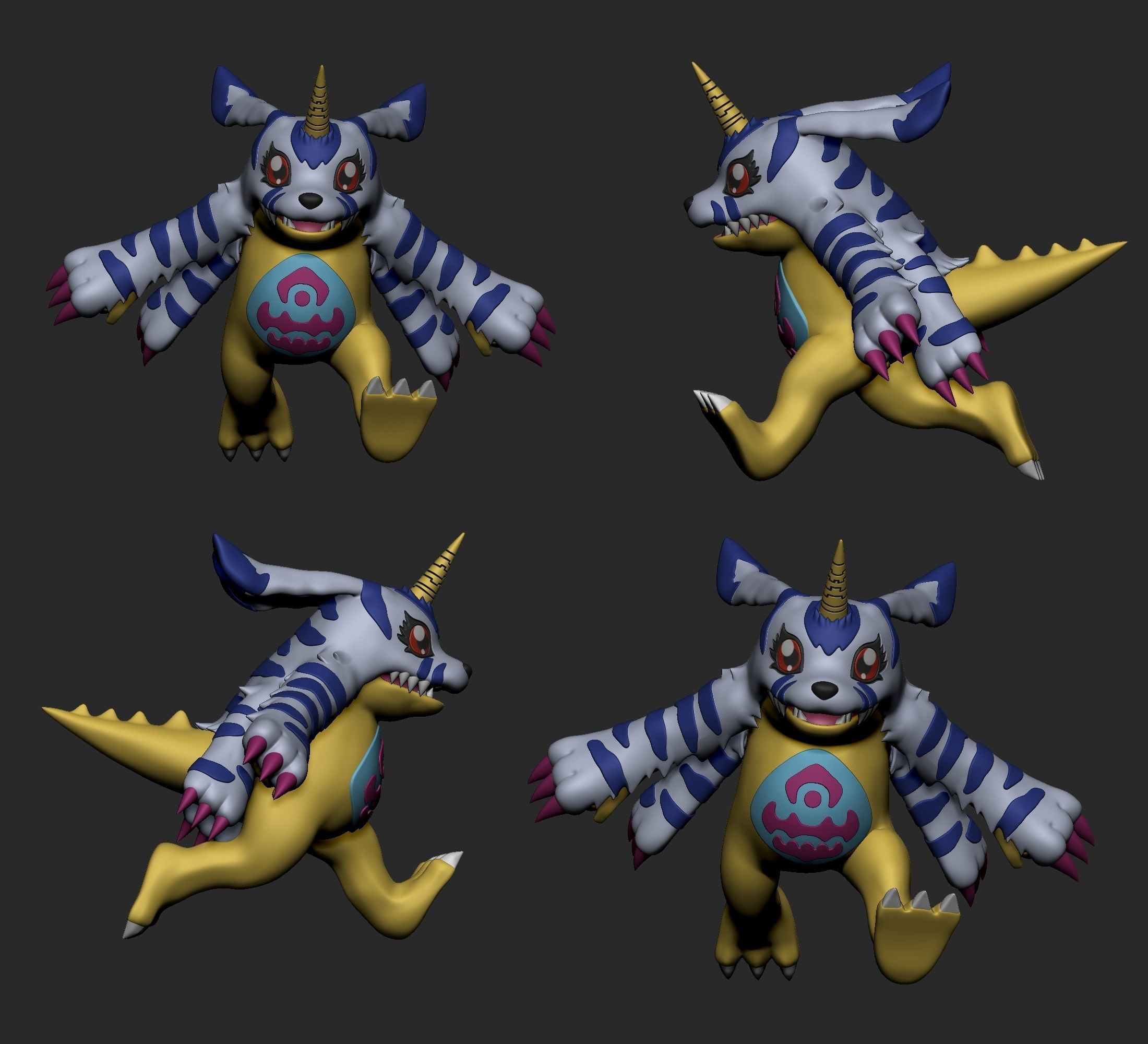 Digimon - Gabumon Evolution Line 3D print model_3
