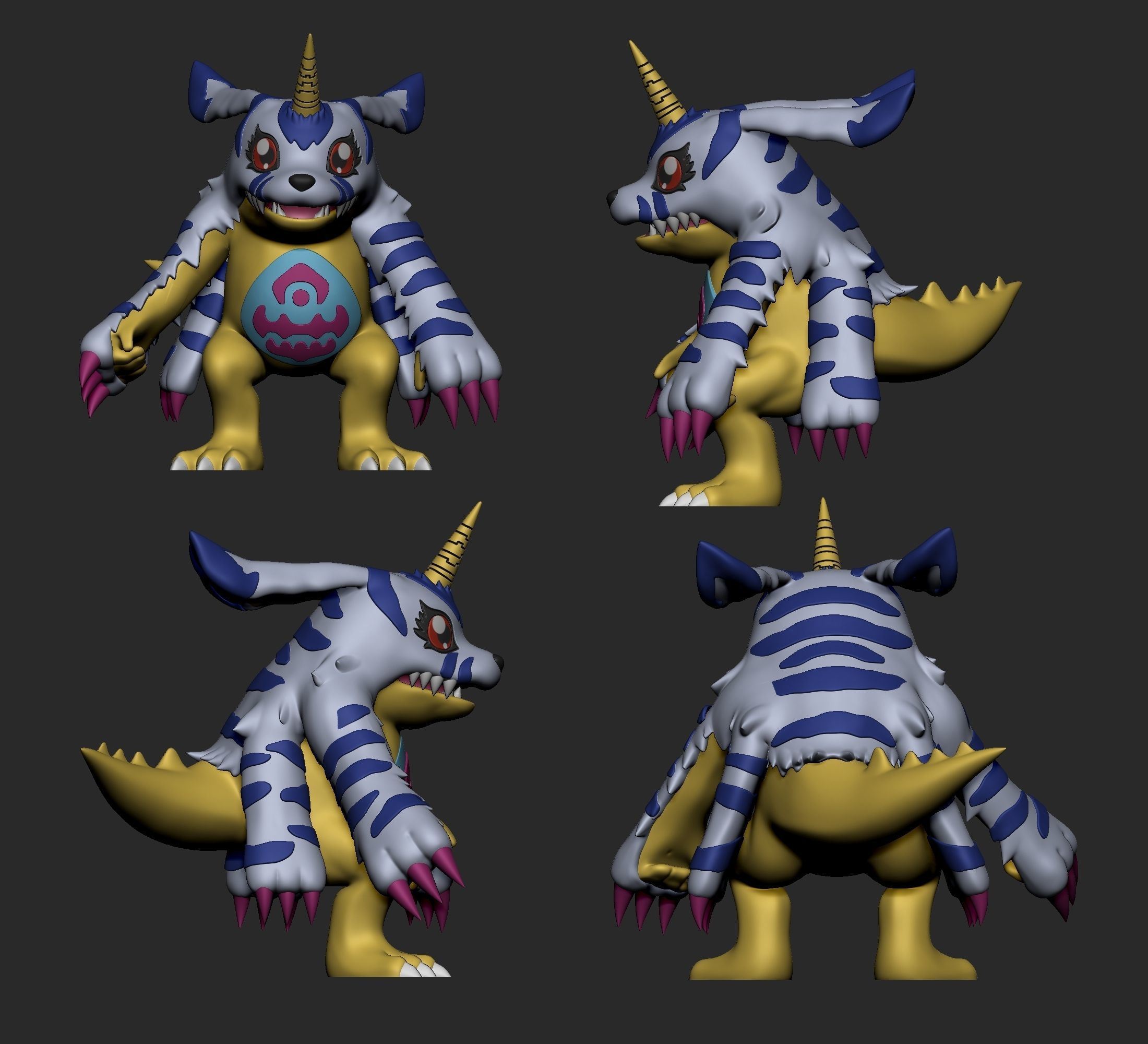 Digimon - Gabumon Evolution Line 3D print model_6