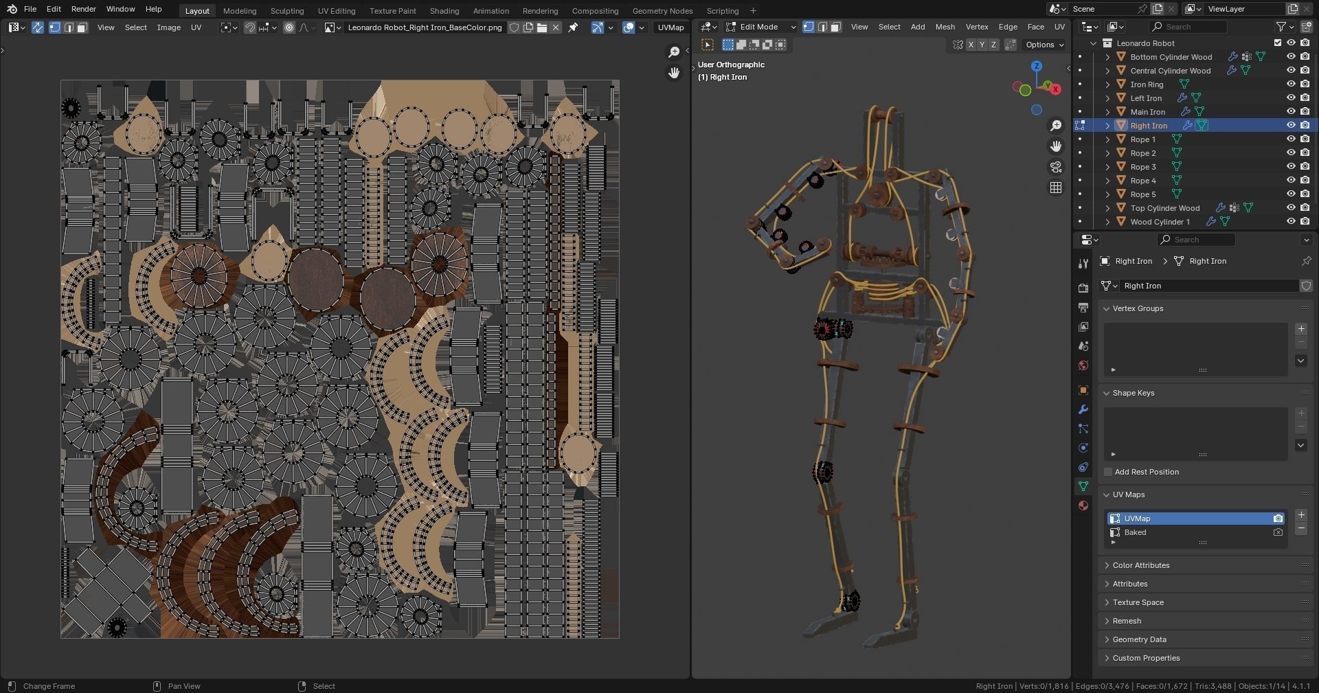 Da Vinci Inventions - Leonardo Robot Low-poly 3D model_5